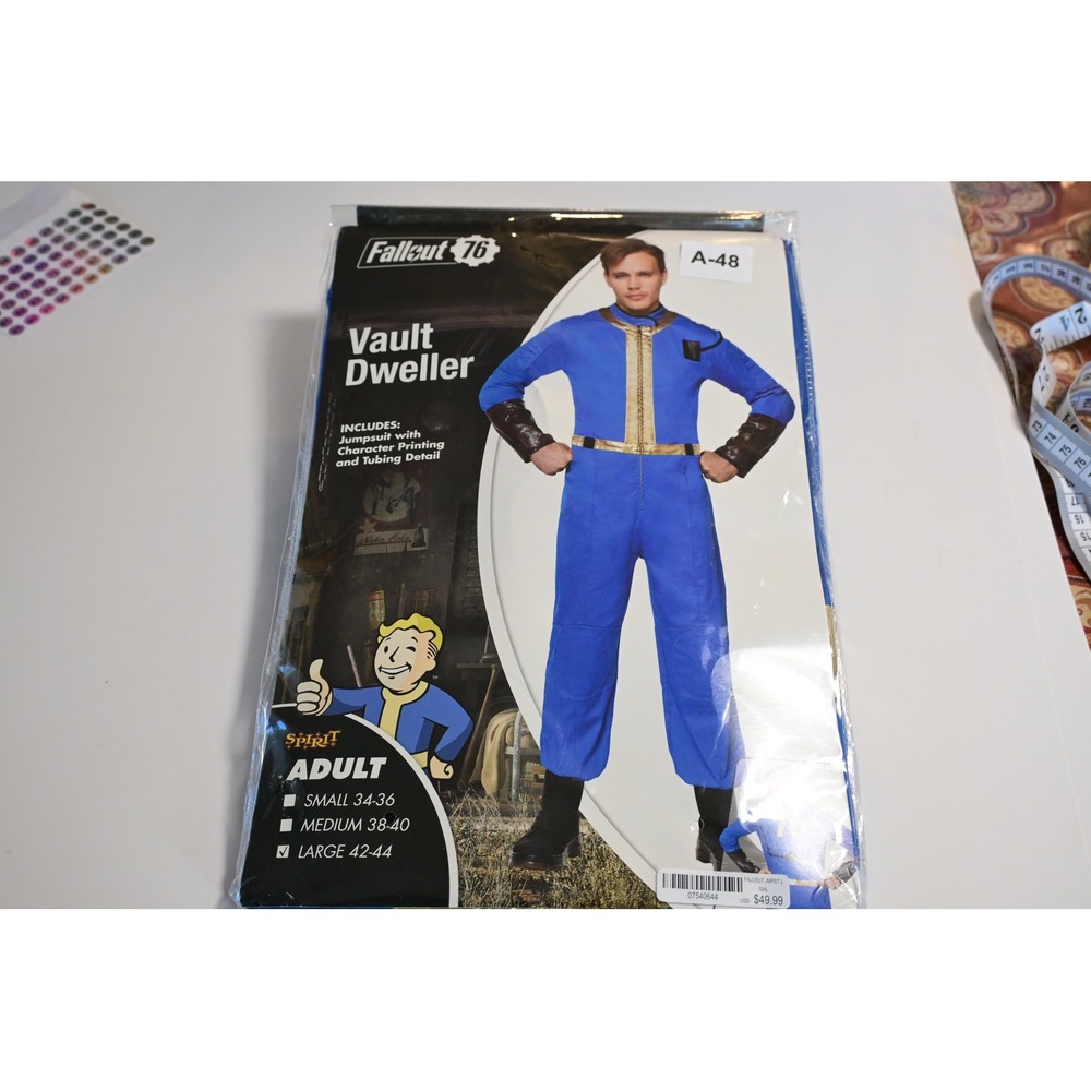 Spirit Halloween Fallout 76 Vault Dweller Costume Men Large New